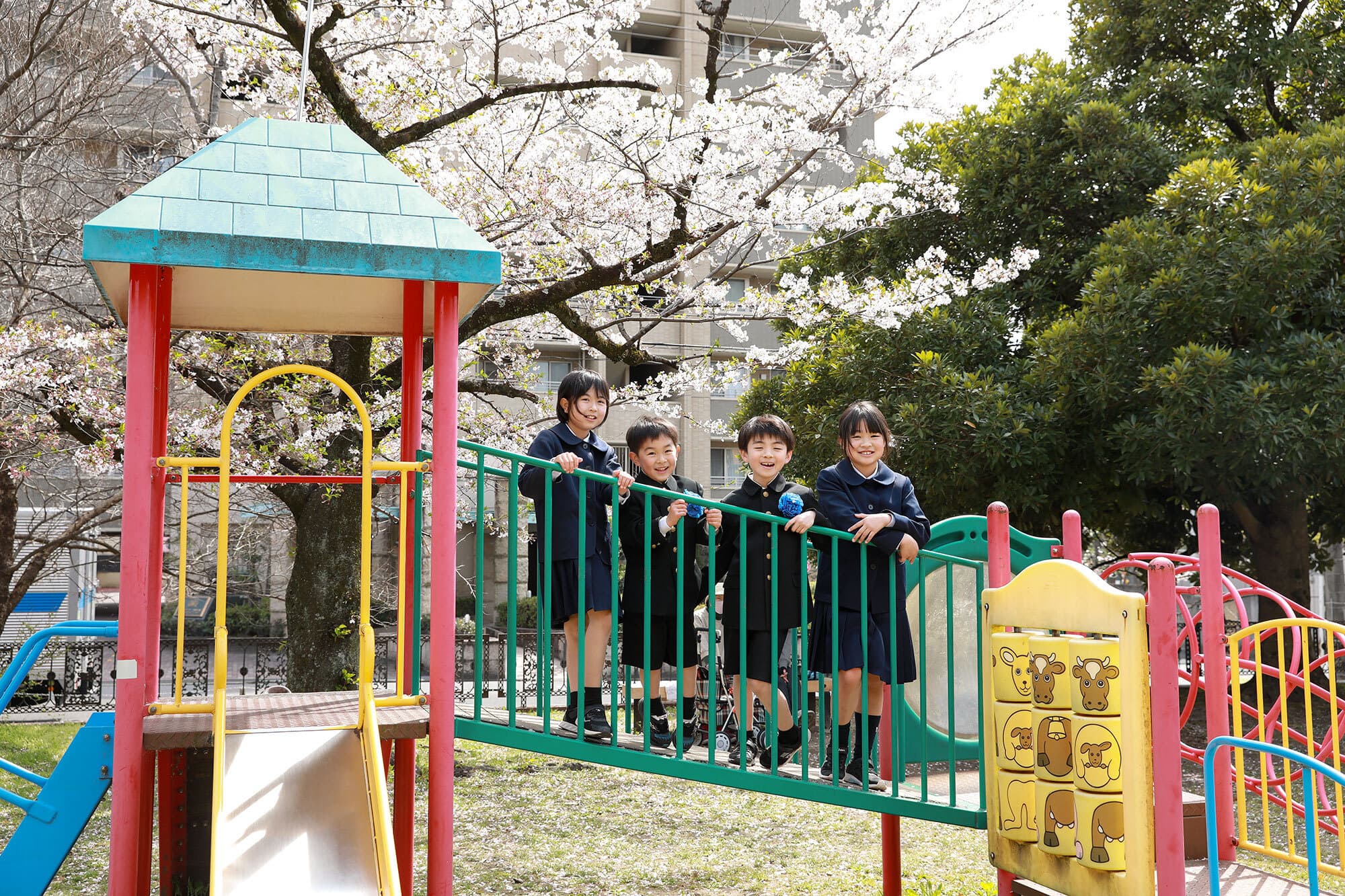 入学記念の家族写真