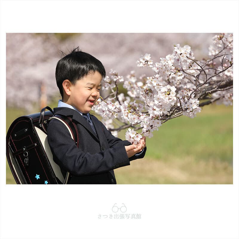 入学記念の家族写真