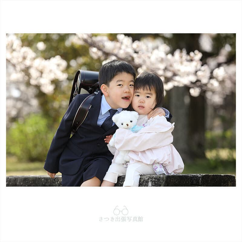 入学記念の家族写真